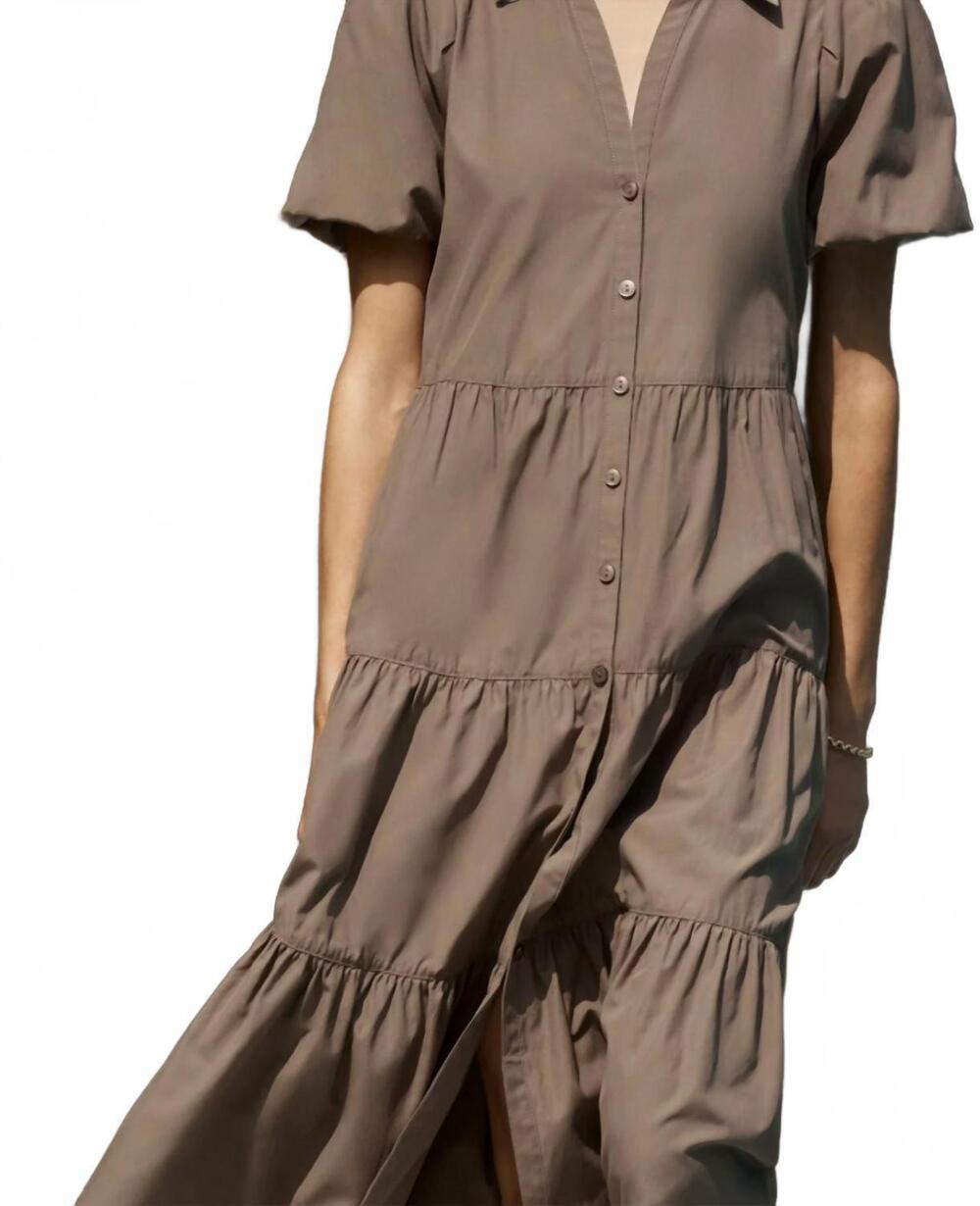 NEW BROCHU WALKER havana dress in terra
